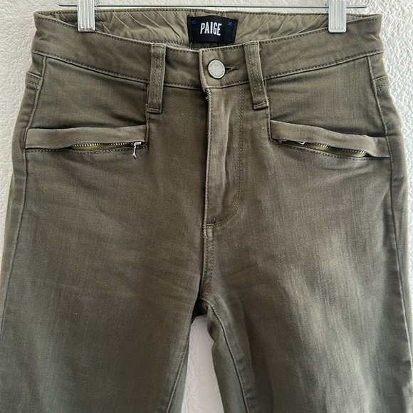 PAIGE Women's Daryn Zip Ankle Jeans-Olive Leaf - Picture 4 of 8